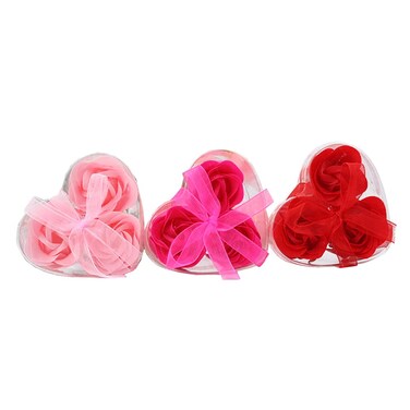 GSHLLO 3 Boxes Floral Scented Bath Rose Soap Flower Petals Soap with Heart Shaped Box for Wedding Valentine&rsquo;s Day
