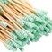 200 Pcs Double Head Cotton Swabs Spiral Cotton Heads Ear Cleaning Cotton Buds Makeup Remover Swabs Cotton Tips for Cosmetics Green