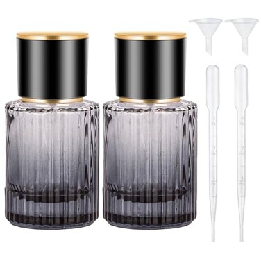 30ml Glass Perfume Atomizer Bottles, 2pcs Empty Perfume Bottle, Black Perfume Spray Bottle, Portable Cologne Atomizer, Travel Perfume Atomizer Refillable
