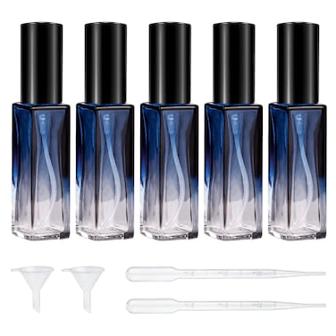 10ml Travel Perfume Bottle Refillable,5pcs Mini Cologne Perfume Bottles Empty,Portable Perfume Travel Refillable,Pocket-sized Atomizer Sprayer Bottles,Travel Cologne Sprayer Bottles.(Blue)