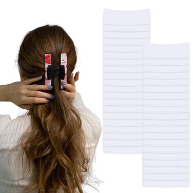 40 Pack Hair Claw Clips Cover Blanks - Sublimation for Square &amp; Rectangle Clips with Strong Double-sided Adhesive