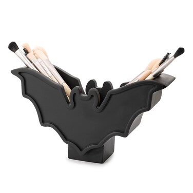 GUTE Bat Makeup Brush Holder - 7" L x 5" H - Vanity Desk &amp; Office Organizer - Pen &amp; Brush Holder, Goth Decor
