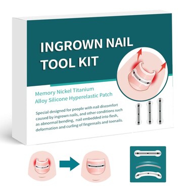 Titanium Alloy Silicone Ingrown Correction Tool Kit,Ingrown Toenail Treatment,Ingrown Toenail Removal Kit,Designed for Ingrown Nail Repair,Ingrown Toenail Corrector,Applicable to most sizes