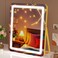 Vanity Mirror with Lights, 14" Light Up Makeup Mirror, LED Makeup Mirror with Lights for Bedroom Tabletop, Smart Touch Control 3 Colors Dimmable, 360&deg; Rotation Gold