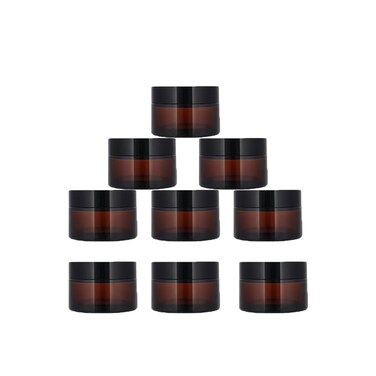 9 Packs 5g Small Glass Jars with Lids and Inner Liners,Clear White Cream jar Cosmetic Container Storage Jars,Refillable Travel Jars for Lip Balm Eye Cream,Lotion,Toners,Eyeshadow