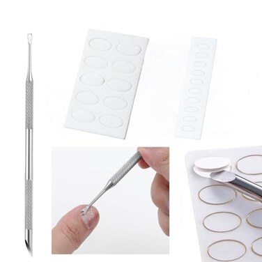 Pre-treatment Cuticle Pusher, Russian Prep Nail Pushers, Dual Ended Cuticle Remover with 100/180 Grit Sandpaper Sheets, Nail Care for Manicure Pedicure Nail Art