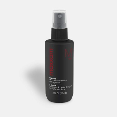 Maxxam Chrome, Leave-in Hair Oil Treatment with Argan Oil, Heat Shield for Dry Hair to Control Frizz and Add Shine, 3 Fl Oz