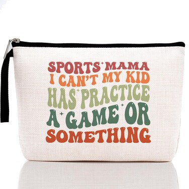 Sports Mama Makeup Bag for Mom Gifts Funny Mama Mother Gifts for Women Sports Lovers Coach Players Momma Mommy Mom Mommy Mummy Cosmetic Bag Zipper Pouch Bag Travel Bag for Mothers Day Birthday
