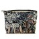Cute Floral Makeup Bag Cosmetic Travel Pouch with Bottom and Zipper, Purse Make Up Organizer, Aesthetic Textured Fabric, Large