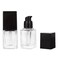 2Pcs 15ml/0.5oz Transparent Glass Square Liquid Foundation Bottles with Black Press Pump Empty Refillable Travel Dispenser Samples Vials Containers for Lotion Cream Cosmetic