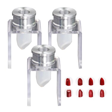 3 Set 12.1mm DIY Lipstick Mould Set Silicone Lips Making Mold with Aluminum Ring and Holder Homemade Lipstick Tool Kit