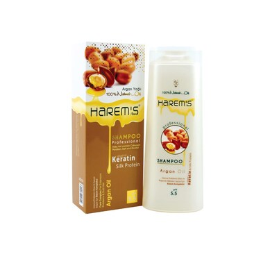 Harem's Argan &amp; Olive Oil Hair Shampoo, Keratin Containing Shampoo, Silk Protein Shampoo,argan oil and special vegetable oil blends helps regulating the moisture-oil balance.