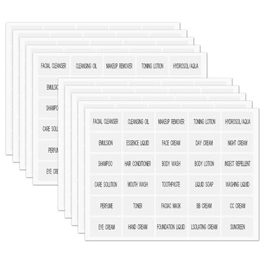 300 PCS Waterproof Labels for Travel Size Bottles, Clear Bathroom Beauty Organization Labels, Travel Bottle Labels Skin Care Product Labels for Lotion Cream Body Wash Shampoo, 1*0.6 inches