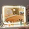 Hasipu Vanity Mirror with Lights, 14" x 10" LED Makeup Mirror, 3 Modes Light, Smart Touch Control Dimmable, 360&deg;Rotation, Rectangle White Frame, with 5X Magnifying Glass
