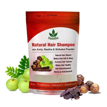 Natural Hair Shampoo for Hair 8 oz, AMLA REETHA SHIKAKAI POWDER (Phyllanthus emblica, Sapindus mukorossi, Acacia concinna),Product of Havintha, 227g
