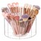 HBlife Clear 360 Rotating Makeup Brush Holder Organizer, 8.26 x 8.26 x 4.48 Inches Acrylic Makeup Organizer with 8 Compartments