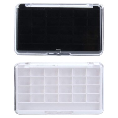 Empty Makeup Palette Refillable Makeup Container Diy Eyeshadow Blush Lipstick Palette for Beauty Cosmetic 2pcs （ White, Black ）