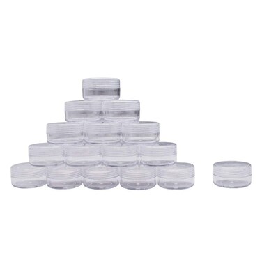 New, Empty, Clear, 10 Gram Plastic Pot Jars, Cosmetic Containers for Eyshadow Makeup Nail Powder(100 Pcs) by Healthcom