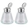 2 Pcs 6 Oz/ 180 ml Clear Pump Dispenser Bottle with Metal Flip Cover Glass Nail Polish Remover Push Down Dispenser Bottle Refillable Push Down Pump Dispenser Press Container for Makeup Remover