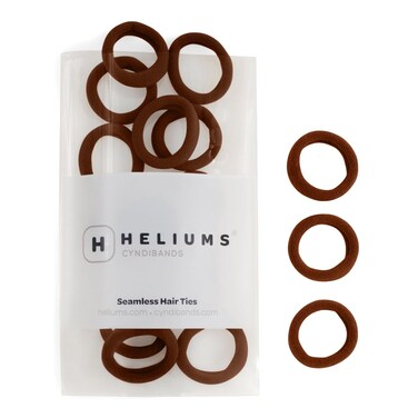 Heliums Small Soft Hair Ties - Brown - 1 Inch Mini Nylon Bands, No Damage Ponytail Holders for Kids, Braids, and Thin Hair - 30 Count