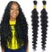 Human Hair for boho Braids 18 Inch 2 Bundles Deep Wave Bulk Human Braiding Hair 10A Brazilian Virgin Human Hair Extensions for Boho Braids Wet and Wavy Human Braiding Hair Black