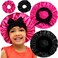 2+2 Satin Bonnets with Scrunchies for Kids, Cute Hair Bonnets for Girls Sleeping Curly Hair, F