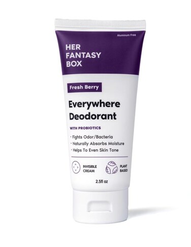 Everywhere Deodorant with Probiotics - Berry Scent   Aluminum-Free, Naturally Absorbs Moisture   Fights Odor &amp; Bacteria   Skin-Improving Formula