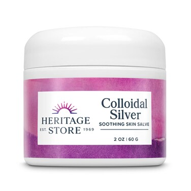 Heritage Store Colloidal Silver Soothing Skin Salve with Aloe Vera, Lavender Water, Honey, Baking Soda &amp; More, Nourishes &amp; Calms Dry, Problem Areas of the Skin, 2oz