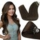 Hetto Micro Loop Hair Extensions Real Human Hair Brown Micro Link Hair Extensions Human Hair for Women Micro Bead Hair Extensions Real Human Hair Soft Remy Hair 16 Inch 50g 50s