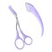 Eyebrow Scissors   Eyebrow Scissors with Comb   Eyebrow Trimmer Scissors Tool   Crescent Eyebrow Trimmer and Scissors for Beginner   Stainless Steel   for Women Girls   2Pcs,Purple