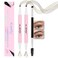 2pcs Dark &amp; Light Brown Magic Microblading Eyebrow Pencils with 4 Brushes Micro-fork Tip Precision Applicator, Double-ended Eyebrow Brush, Waterproof and Long-lasting, For Women, 01+02