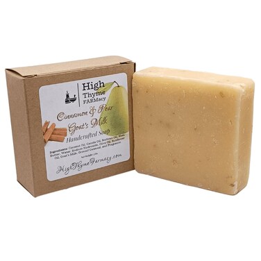 Cinnamon &amp; Pear Goat's Milk Soap with Oatmeal - 5 Ounce Handcrafted Goat Milk Soap Bar - Cinnamon Soap - Pear Soap - Goat's Milk Soap