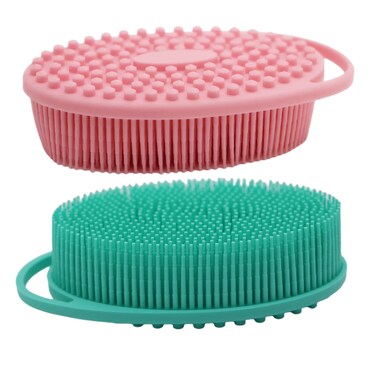 2Pack Silicone Body Scrubber - Multifunctional Body Bath Back Brush, Back Scrubber Shower Scrubber for Body Deep Cleaning and Exfoliation, Soft Silicone Loofah Suitable for All Skin Types