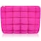 Hillban Puffy Quilted Makeup Bag Quilted Cosmetic Bag Cute Puffer Toiletry Checkered Pouch Aesthetic Travel Makeup Brushes Organizer(Rose Red,Classic)