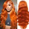 28 Inch Ginger Lace Front Wigs Human Hair Pre Plucked 12A HD Ginger Wig Human Hair 180% Density Ginger Orange Human Hair Wig 13X4 Frontal Wig 88J Body Wave Glueless Wigs Human Hair