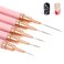 Nail Art Brushes - 5Pcs Pink Nail Art Liner Brushes, Liner Brush for Nails Gel, Painting Nail Art Brush Set Nail Dotting Drawing Tool for Long Lines, Nail Design Tools, Acrylic Nail Brush