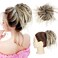 HMD Tousled Updo Messy Bun Hairpiece Hair Extension Ponytail With Elastic Rubber Band Updo Ponytail Hairpiece Synthetic Hair Extensions Scrunchies Ponytail Hairpieces for Women