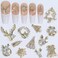 HNUIX Nail Charms - 8Pcs Copper Butterfly Zircon Dangling, 3D Silver Butterflies Decorations, Nail Gems Rhinestones, for Nail Art