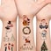 Christmas Temporary Tattoos for Kids - 6 large Sheets Christmas Holiday Fake Tattoos for Girls Boys Xmas Party Gifts Crafts Decoration