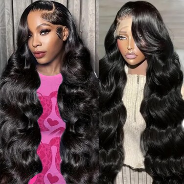 Holiden 250 Density 13x4 HD Lace Front Wigs Human Hair 28 Inch Body Wave Lace Front Wigs Human Hair Pre Plucked Glueless Wigs for Black Women Lace Frontal Black Wig