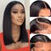 200% Density Straight Bob Lace Front Wigs Human Hair 16 Inch Bob Wig Human Hair Glueless 13x4 HD Lace Front Wigs Human Hair for Black Women Pre Plucked with Baby Hair