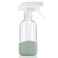 HOMBYS 8 Oz Empty Clear Glass Spray Bottles with Silicone Sleeve Protection Refillable Containers for Cleaning Solutions, Essential Oils, Misting Plants - Quality Sprayer - 1 Pack Boston Bottles