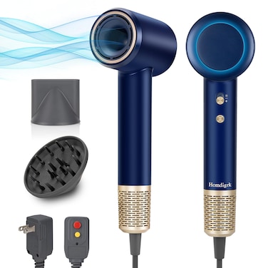 High Speed Ionic Hair Dryer with Diffuser 112,000 RPM Brushless Motor for Fast Drying Low Noise 4 Temperature and 2 Speed Settings 110V Professional Blow Dryer