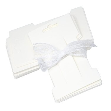 Honbay 100PCS Kraft Paper Hair Clip Display Cards Hair Bow Holder Cards for Barrettes Hair Clips Hair Ropes Display Organization and Storage (White)