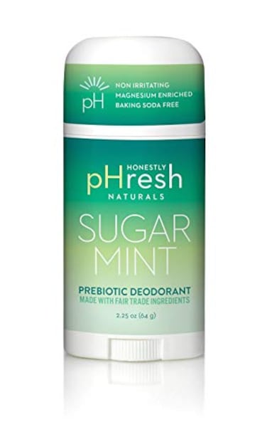 Honestly pHresh Natural Prebiotic Deodorant, Baking Soda &amp; Aluminum Free Safe for Sensitive Skin, 24 Hour Odor Protection, 2.25 Oz, Sugar Mint