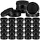 100 Pack Metal Tins 4 oz Aluminum Containers Screw Top Round Tin Cans with Lids for Cosmetic Lip Balm DIY Salves Candles Wax (Black)
