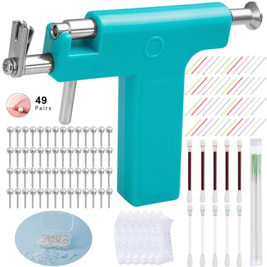 Ear Piercing Gun Kit,Reusable Professional Multi Purpose Ear Piercing Kit Nose Piercing Tools Set with 278 Pcs Stainless Steel Stud Earrings and Earrings Backs for Salon and Home Piercing