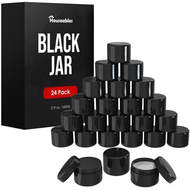 Black Jars With Lids, 2 Oz Jars With Lids, Cosmetic Jars, Cosmetic Containers With Lids, Body Butter Containers, Black Jar, Black Container, Small Jars, Lotion Jars, For Cream, Salve, Makeup, 24 Pack