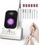Portable Nail Drill Electric File: 40000RPM Professional Rechargeable Nail E-File Machine, Cordless Nail Drill with Bits &amp; Base for Acrylic Nails Remove Nail Gel Polish Manicure for Salon Home, White