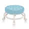 Round Rolling Low Stool- PU Leather Low Stool 360&deg; More Comfortable Swivel with Thickened Sponge Cushion for Nail Salon, Pedicure, SPA and Home (Blue)